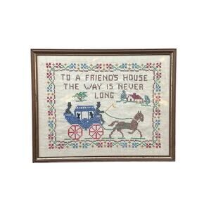 Framed Early Vintage Needlework